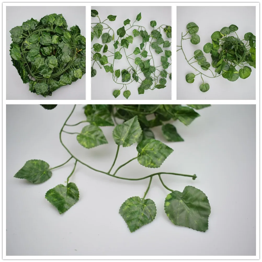 6pcs Artificial Hanging Plant Fake Vine Ivy Leaf Greenery Garland Garden Fence Exterior Decor