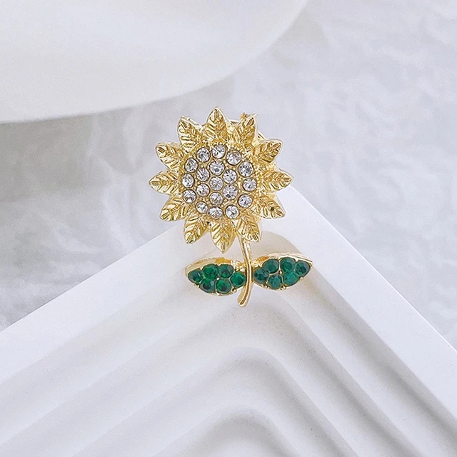 Fashion Design Enamel Sunflower Rhinestone Brooch Pins for Women Fashion  Jewelry Plant Brooches Gift - AliExpress