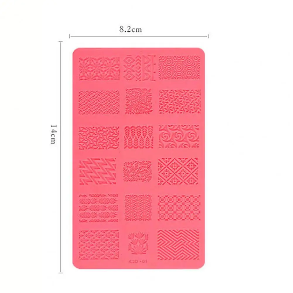 Soft Nail Art Template 3D 1PC Silicone Nail Carving Molds Sculpture Stamping Stencils Manicure Decoration Accessories 3