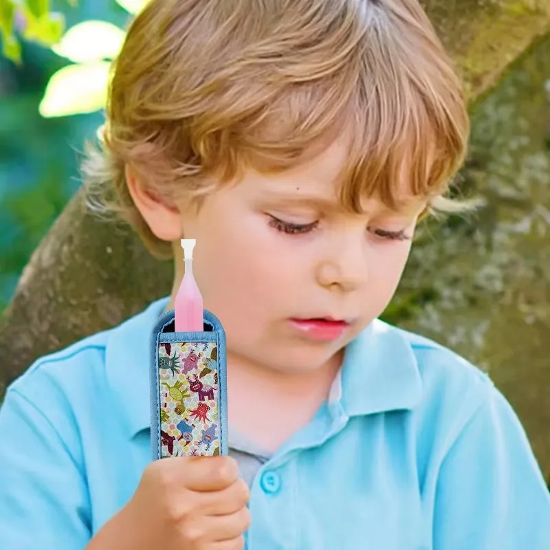 Ice Cream Stick Covers Colorful Cold insulation Home Popsicle  Ice Cream Stick Covers Cooler Sleeve Icy Pole Cartoon Pattern