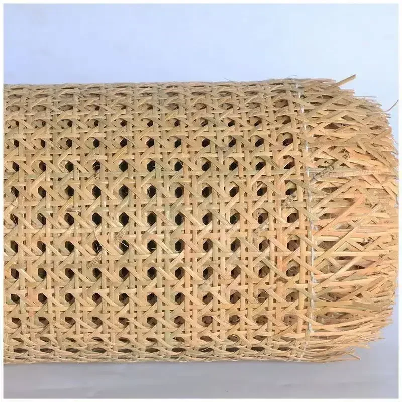 35-50cm Width Natural Cane Webbing Wicker Grid Indonesian Rattan Roll Weaving Repair Material for Chair Cabinet Furniture Decor