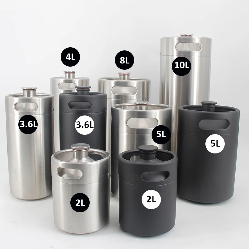 Nuovissimo 2/3.6/4/5L Mini Keg Tappo A Vite In Acciaio Inox A Parete Singola Riutilizzabile Portatile Artigianale Bevanda Kombucha Nitro Coffee Seltze