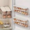 Rolling egg storage box, refrigerator side door storage rack, kitchen fresh-keeping box, egg box 5