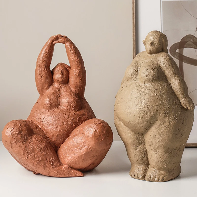 

Абстрактные Фигурки полных леди, искусство, Йога, пышная искусственная смола, Женский Герой, настольный декор, ремесла, украшения для дома