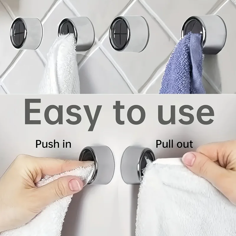 Self Adhesive Hooks Wall Mounted Plug Holder Bathroom Towel Storage Sucker Racks Kitchen Dishcloth Hanger Clip Organizer
