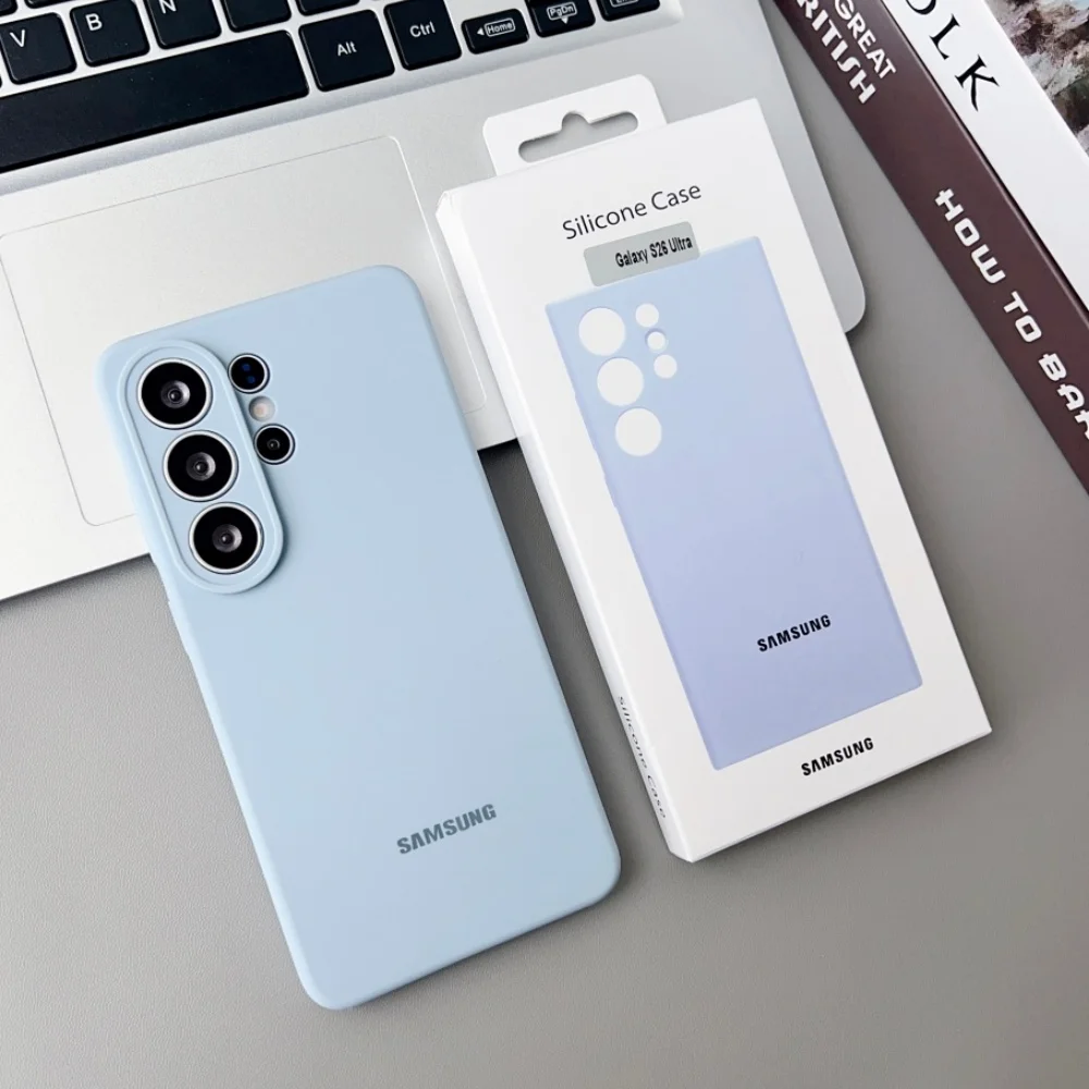 Premium Liquid Silicone Solid Color Soft Phone Case with Official Box