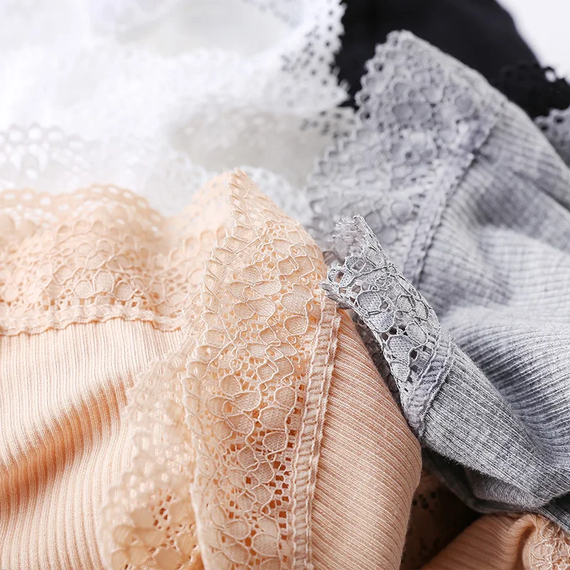 Women Sexy Lace Safety Short Pants High Waist Seamless Panties Solid Color Lady Thin Breathable Underwear Female Stretch Briefs