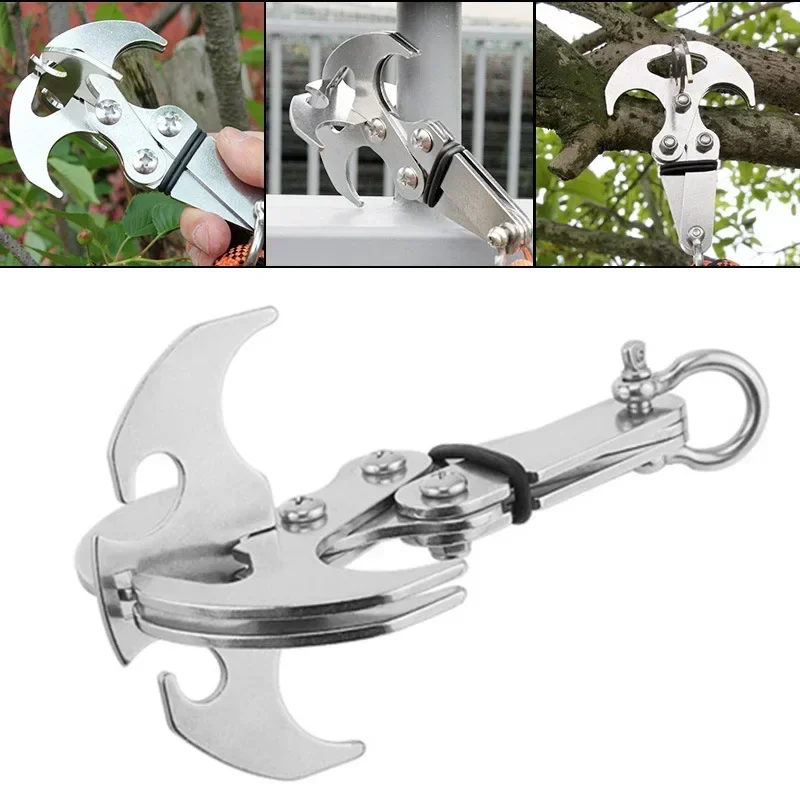 Stainless Steel Magnetic Grappling Hook Folding Climbing Claw Outdoor Activities Folding Grappling Hook