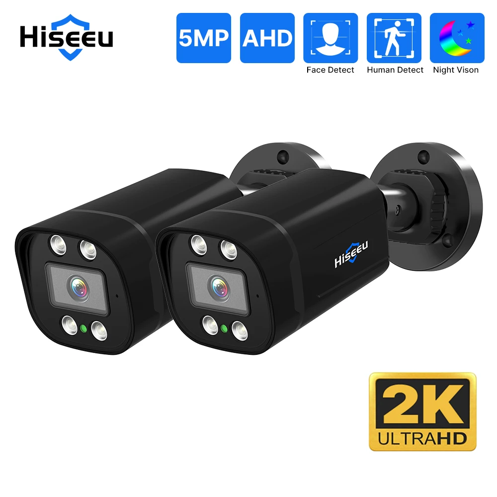 Hiseeu 5MP AHD CCTV Camera Outdoor Security System Night Vision HD Video Surveillance Bullet Camera CVI/TVI Analog Cam XMEye Pro