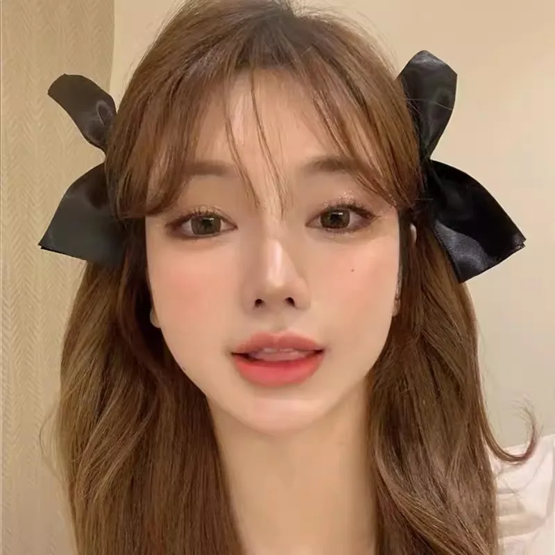 

2pcs Ribbon Bow Hair Clips Vintage Black White Bowknot Side Hairpins Cute Girls Barrettes Headdress Hair Accessories for Women