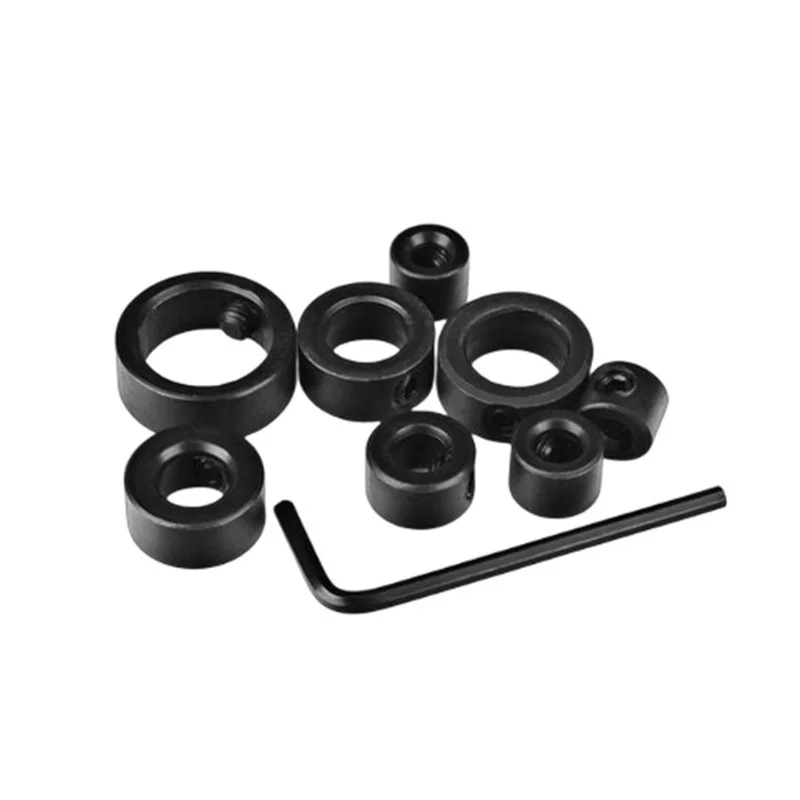 8pcs 3-16mm 목공 로케이터 비트 깊이 중지 칼라 링 포지셔너 우드 드릴 스틸 베어링 볼 스크류 건