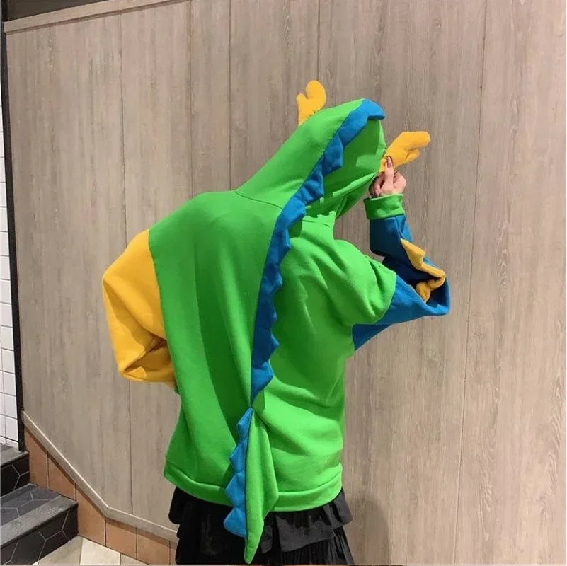 Strange Girl Kawaii Dinosaur Hoodies Sweatshirts 2023 Women Harajuku Loose Casual Cute Cosplay Pullovers Spring Fleece Hoodies