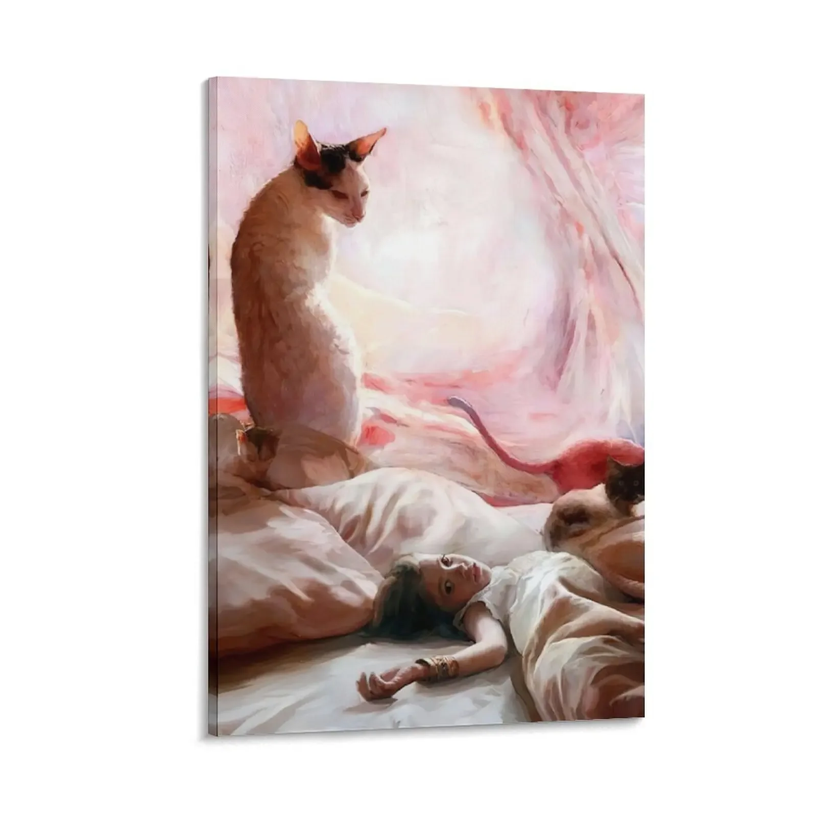 

Guillermo Lorca Cats Pink Canvas Painting Decorative painting for bedroom posters for wall
