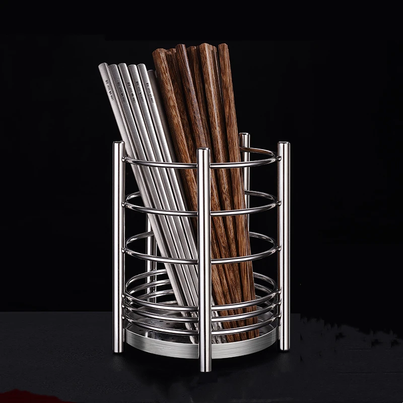 LFGB Certification 304 Stainless Steel Kitchen Flatware Holder Argon Arc Welding Ultra Heavy 668g Cookware Chopsticks Container