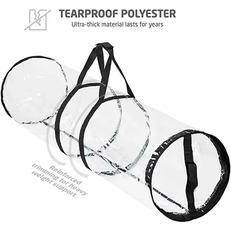 Wrapping Paper Storage Bag Clear Waterproof Storage Bin Container Gift Wrap Organizer Stores Holiday Christmas Organizer