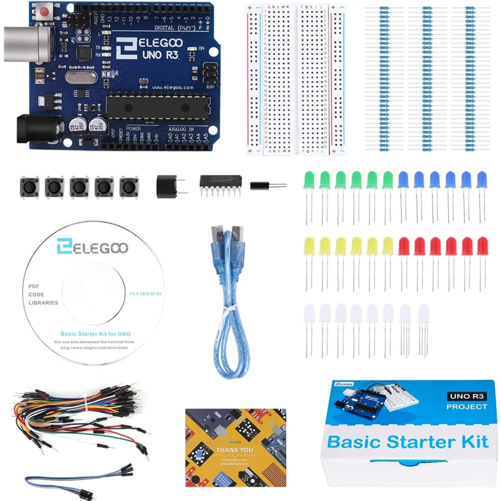 

ELEGOO Arduino UNO Project Basic Starter Kit with Tutorial and UNO R3 Compatible with Arduino IDE