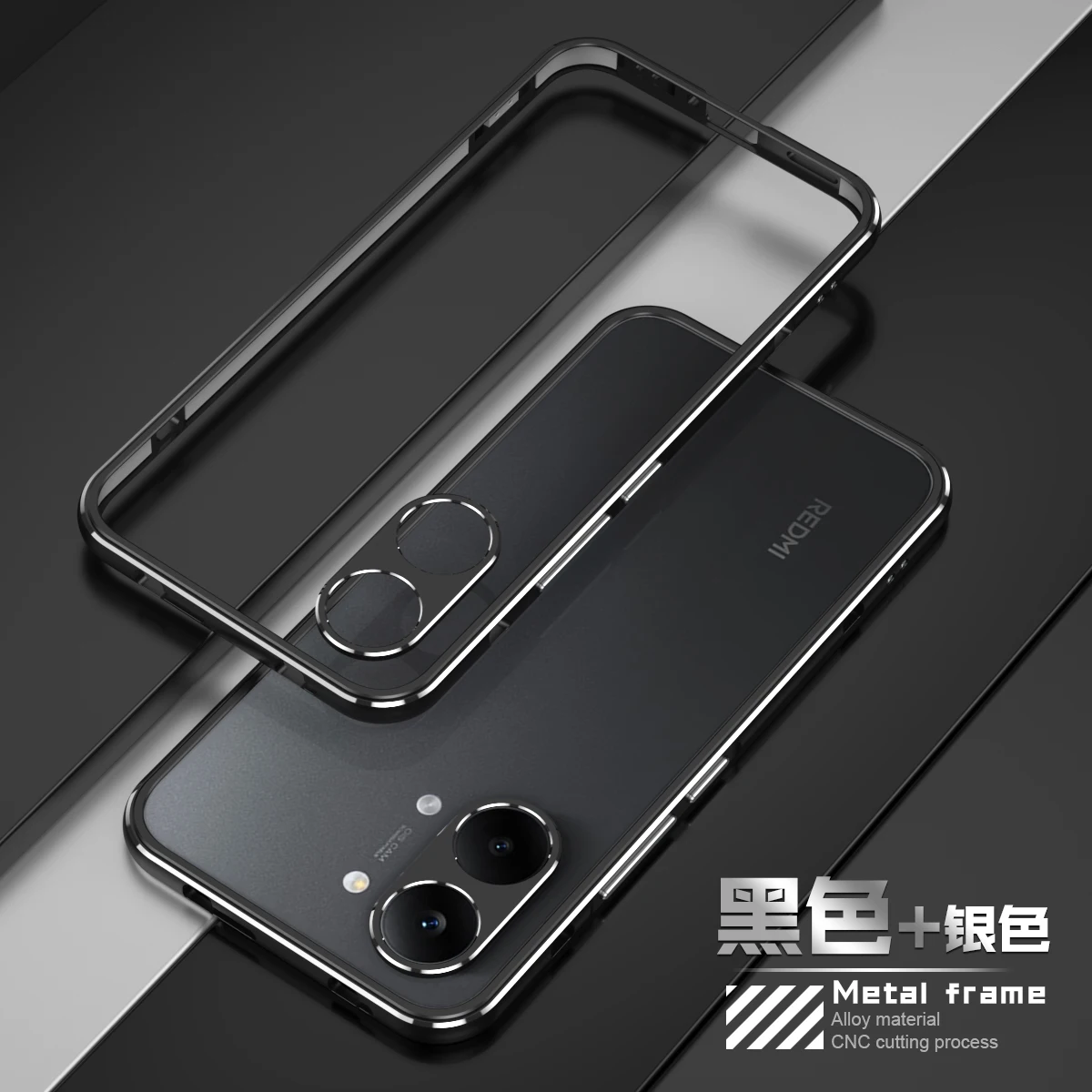 Luxury Aluminum Alloy Frame Shockproof Case with Bare-skin Feel and Metal Lens Protector