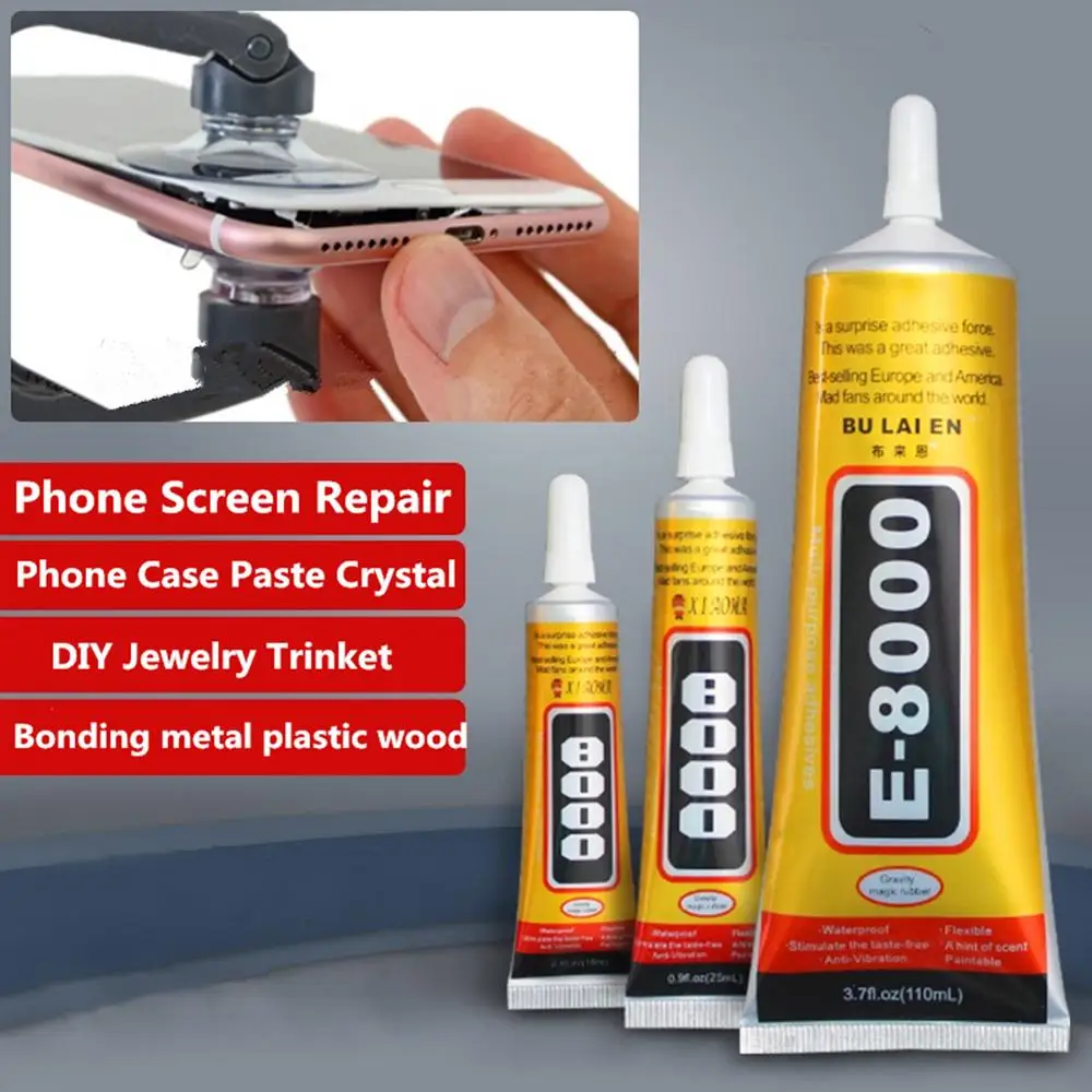 

15ML 25ML 50ML 110ML E-8000 Multi Purpose Adhesive Repair Phone Back Cover Glass Jewelry DIY Strong Glue E8000 Precision Tip