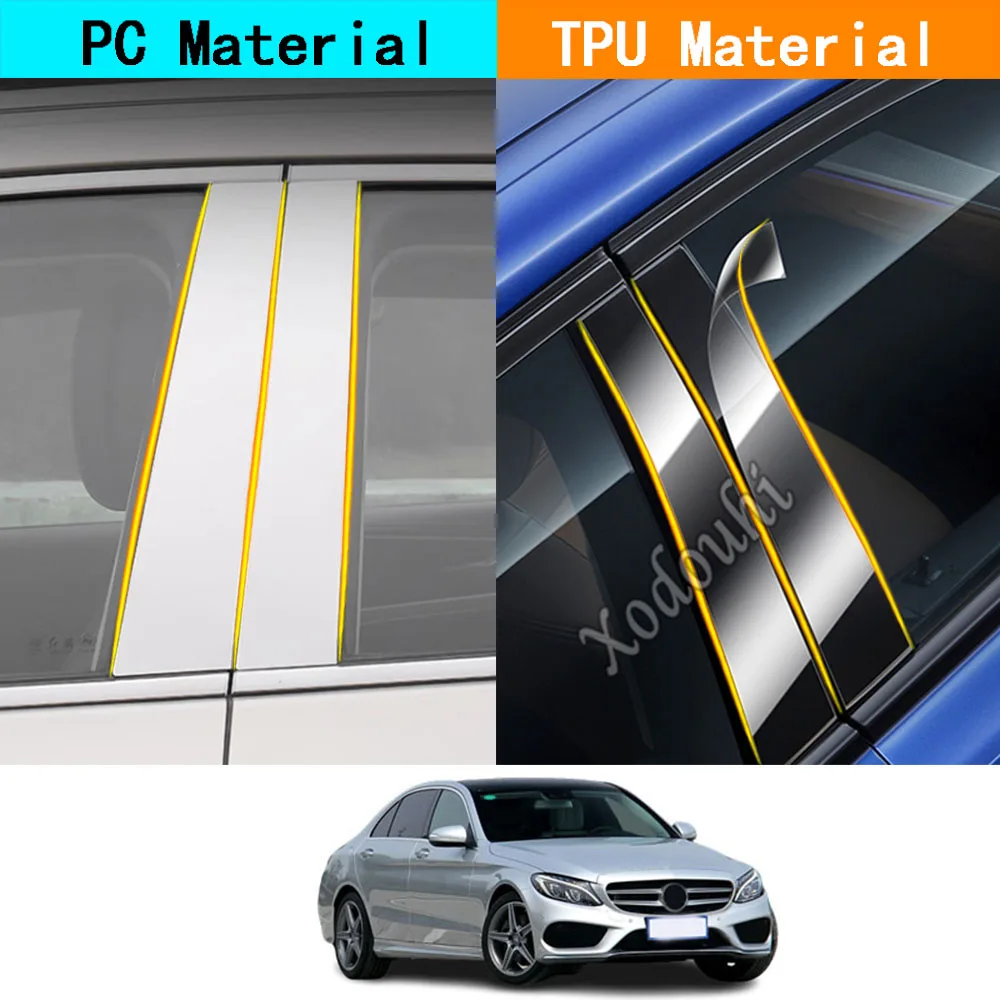 

6 шт., автомобильные зеркальные наклейки для Mercedes Benz C-Class Sedan W205 2014 2015 2016 2017 2018 2020 2021