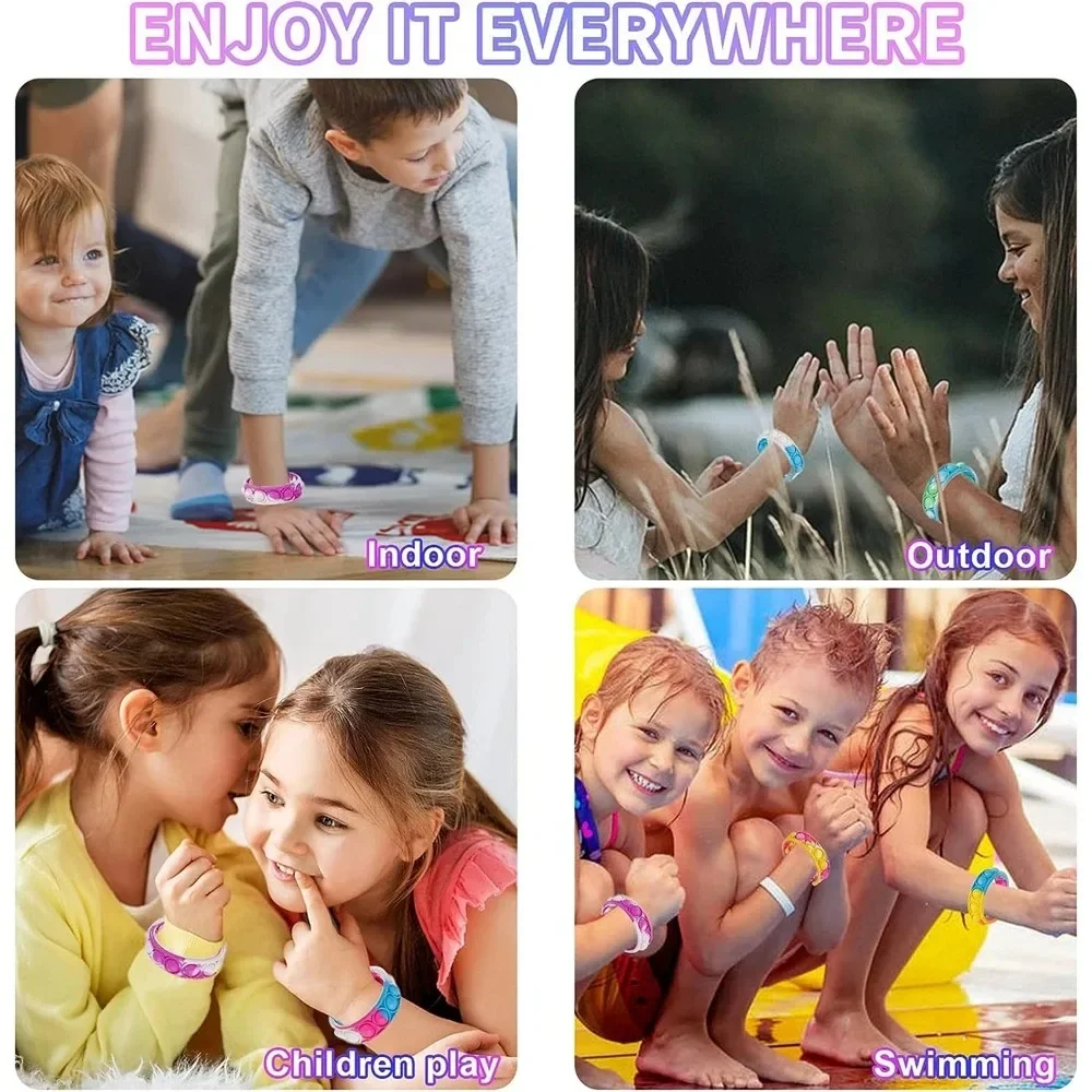 Bubble Wristband 12/24/36PC Colorful Silicone For Children Birthday Party Wedding Guest Gifts Souvenirs Carnival Christmas