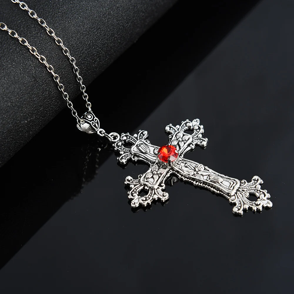 HUANZHI New Y2K Zircon Cross Necklace for Women Colorful Transparent Pendant  Chain Choker Punk Vintage Unisex Jewelry Set Trendy - AliExpress