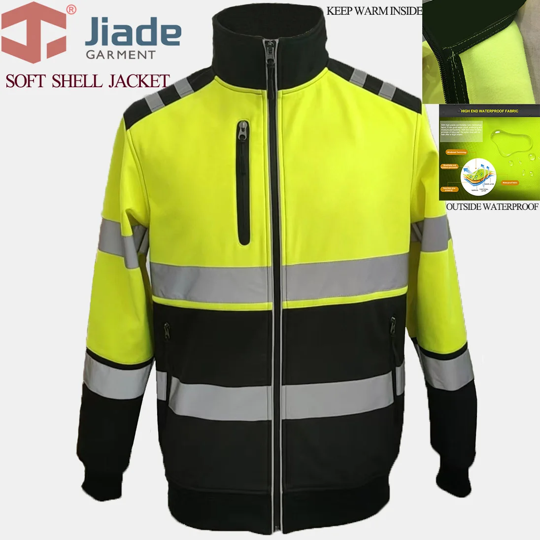 

Jiade Work Wear Jacket Reflective Jacket High Visibility Jacket waterproof jacket keep warm coat free shipping