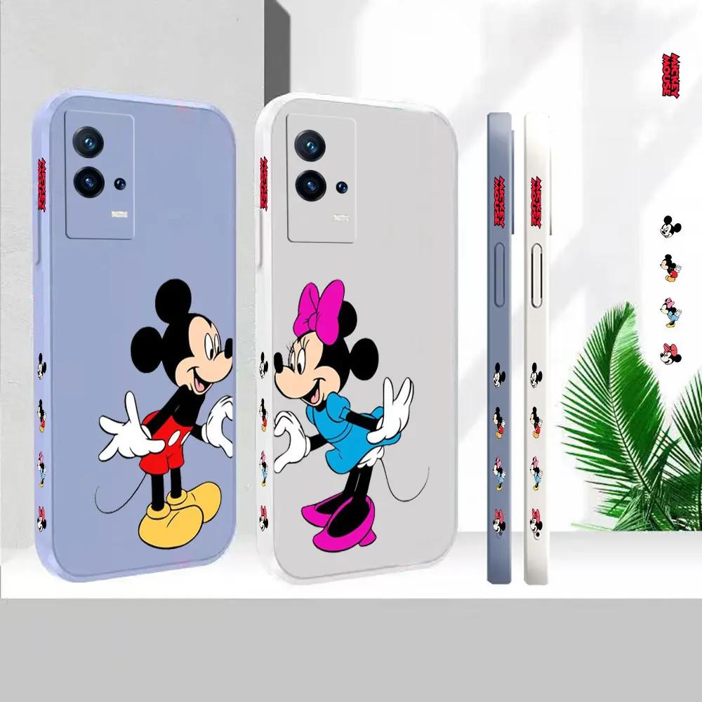 

Liquid Silicone Phone Case For VIVO IQOO 11 10 9 8 7 5 Z7 Z6 Z5 Z3 Neo 7 6 5 5S 3 Colour Cute Mickey Minnie Mouse Cover Fundas