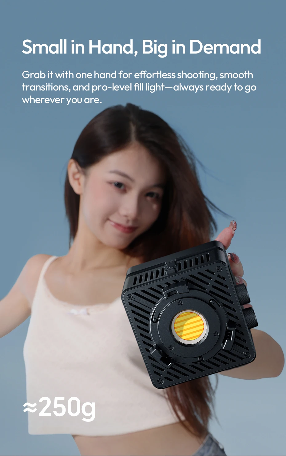 65W Cube Light COB Light 2700-6500K Mini Bowens Mount COB Video Light Support Re