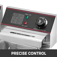 VEVOR Friteuse 12L Electrique Inox, Friteuse Commerciale en Acier Inoxydable, à Double Réservoir 5000W Friteuse avec 2Paniers à Friture avec Poignée en Caoutchouc pour Frire des Aliments Cuisiner 4
