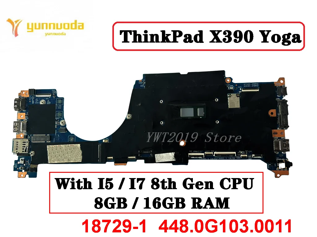 Original For Lenovo ThinkPad X390 Yoga Laptop motherboard With I5