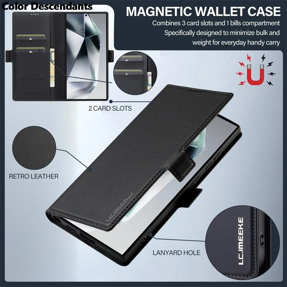 Leather Flip Wallet Case with Card Holder