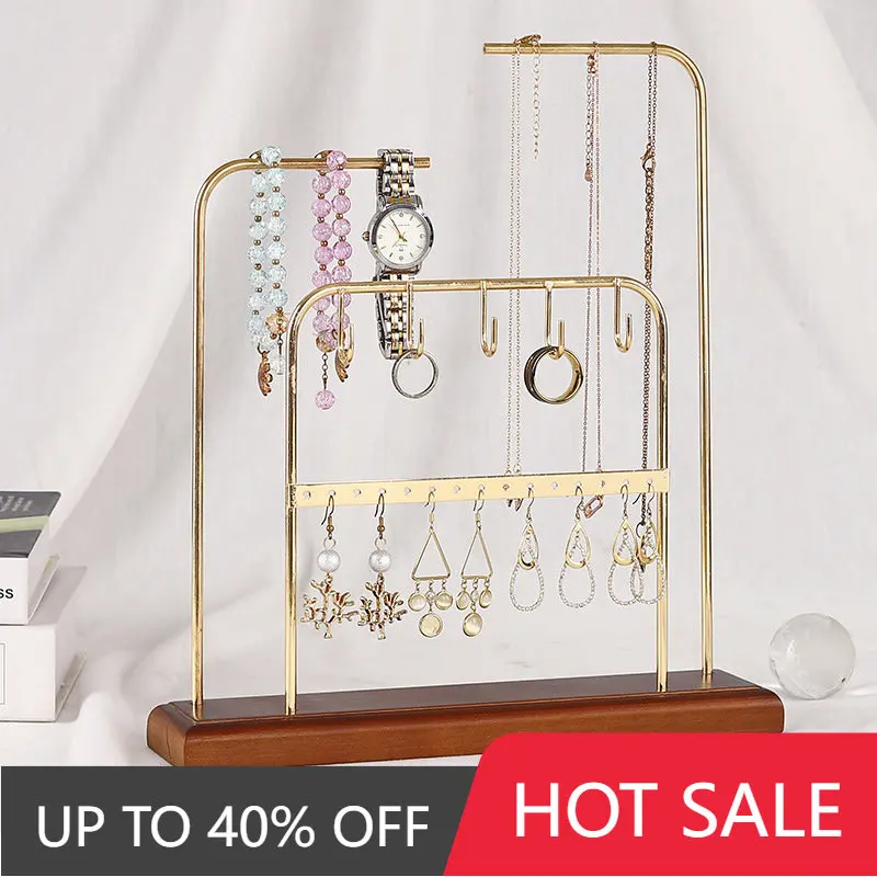 

Golden Jewelry Organizer Hanging Holder Tray Rack Large Capacity Iron Jewelry Tree for Watch Chain Bracelet Earrings Selling