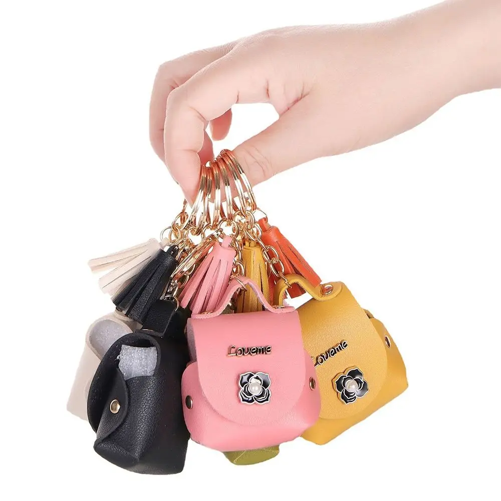 Mini Keychain Coin Wallet Soft Leather Purses Housekeeper Cute Pouch Portable High Quality Key Pendant Storage Bag for Men Women Coin Purse