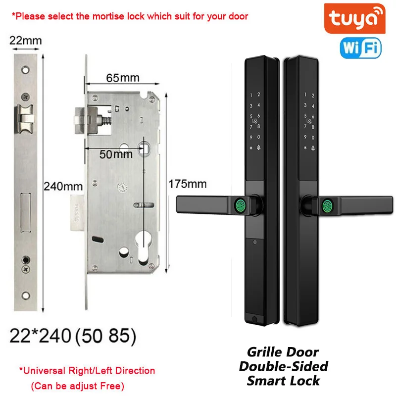 قفل باب ذكي بصمة تويا مقاوم للماء