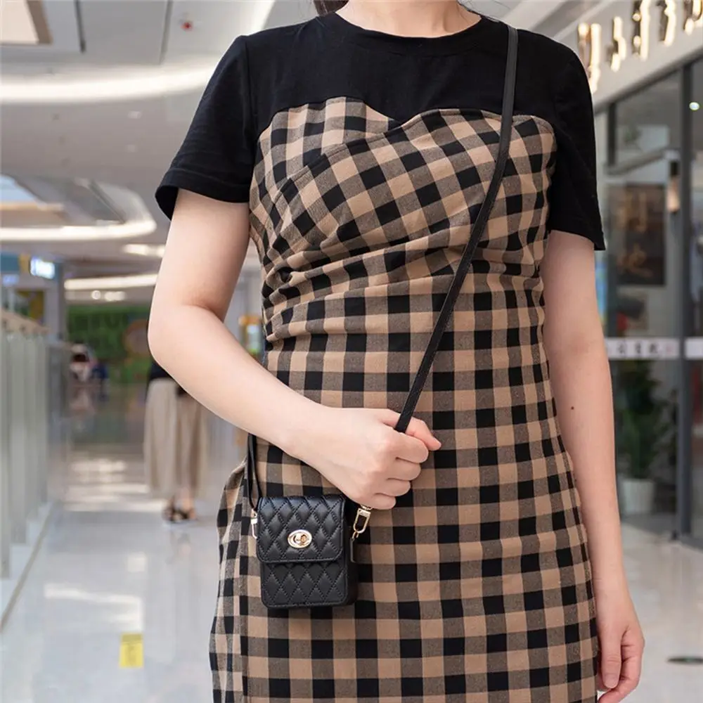 Elegant Leather Crossbody Mini Handbag and Phone Holder