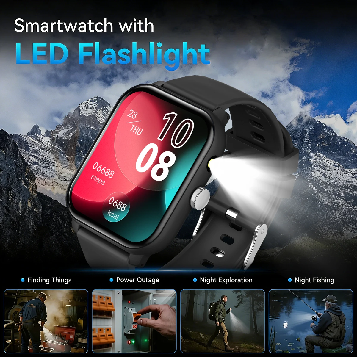 Smartwatch With Wireless Calling, Music Player And Flashlight_voghion.com