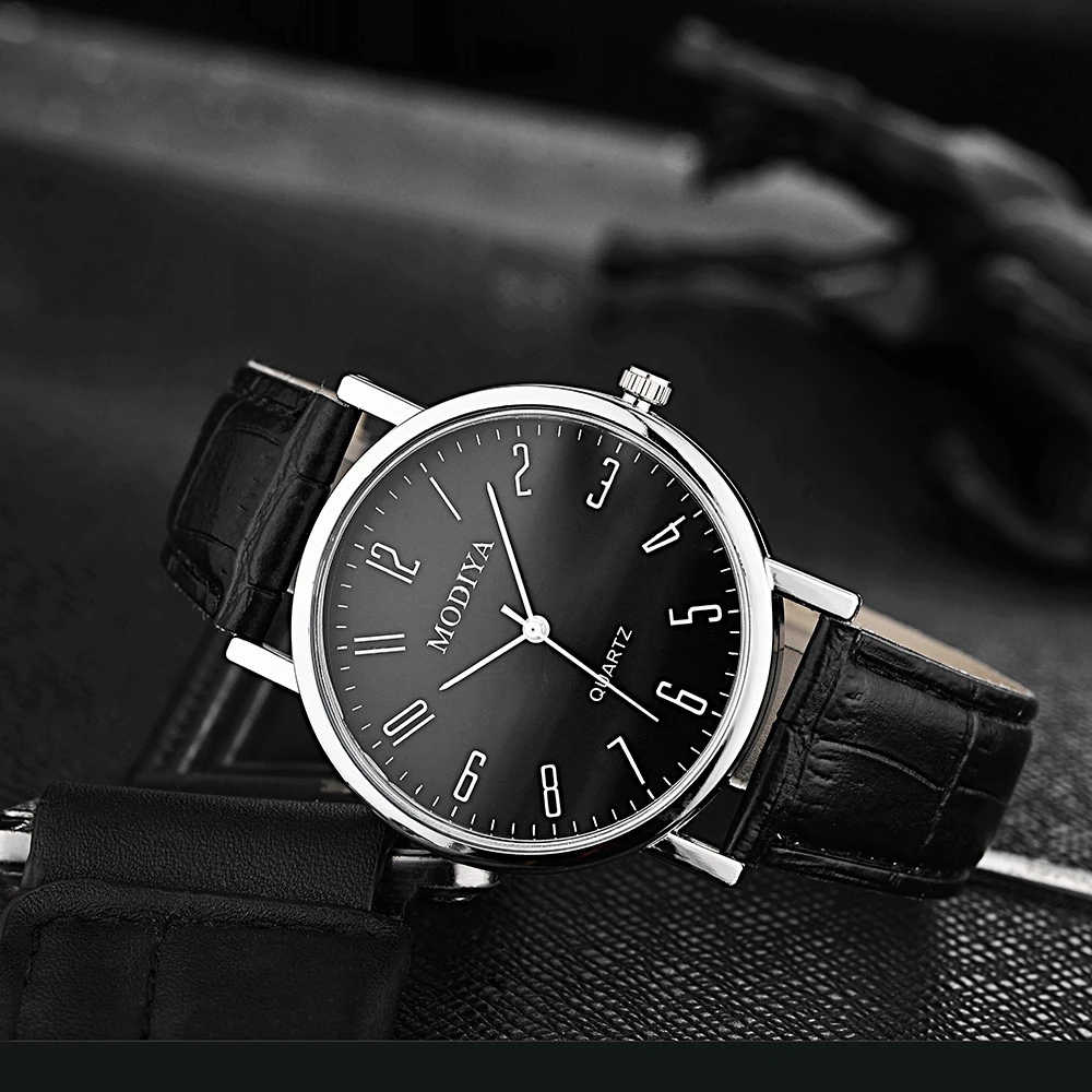 Fashion Featured Quartz Watch Three Eyes Watch Top Brand Luxurious Men's Watch Leather Belt Men's Black White Glass Belt Men