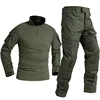 Tactical Sports Uniform Outdoor Clothes Suits Training Suit Camouflage Hunting Shirts Pants Climbing Sets CS Pant Men 1