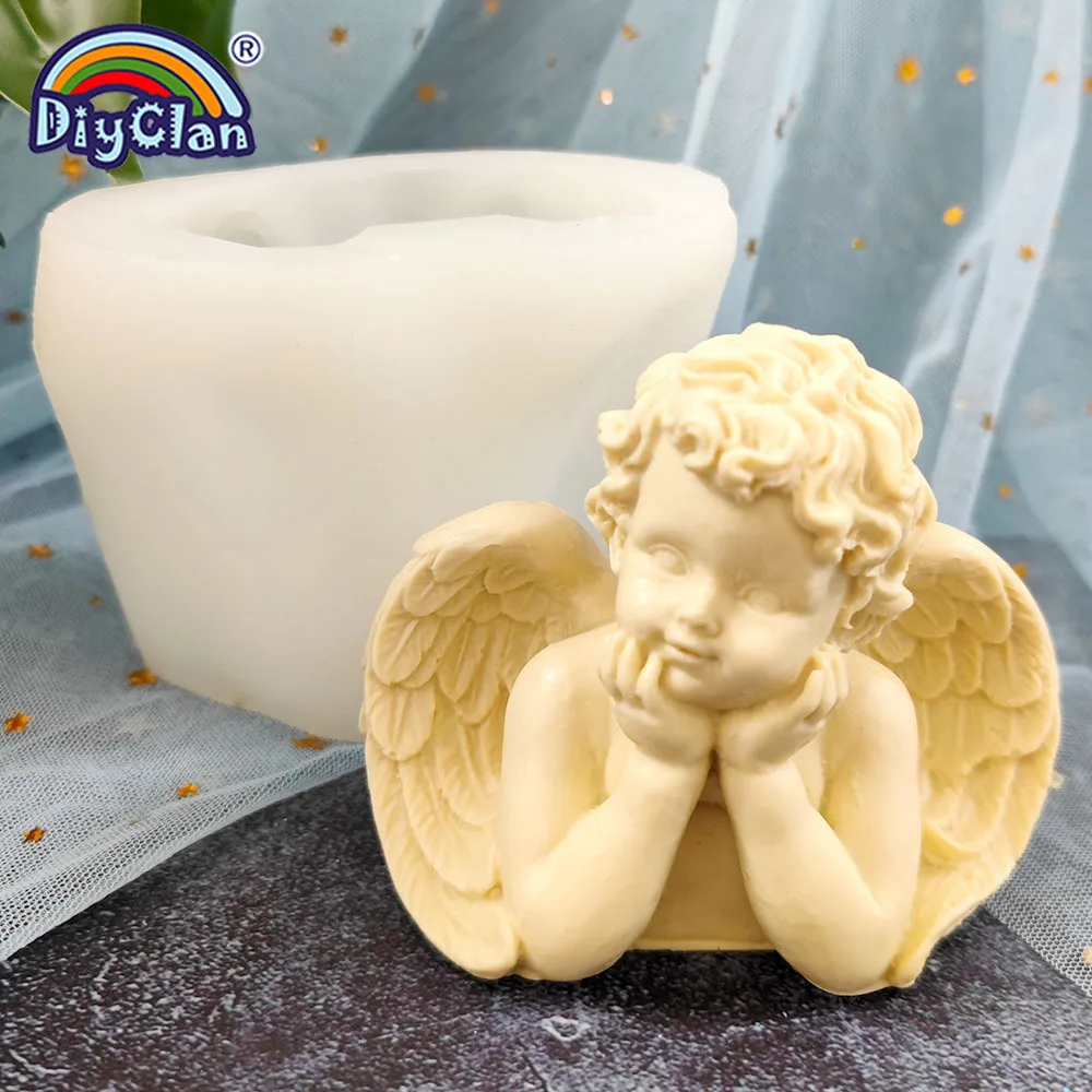 Moules à Bougie En Silicone 3D Forme Ange - Lot De 2 - Pour DIY Bougies, Savons, Chocolats - Silicone Alimentaire