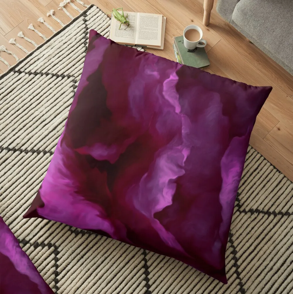 

Pretty Pink Peony Floor Pillow Cushion Cover Luxury