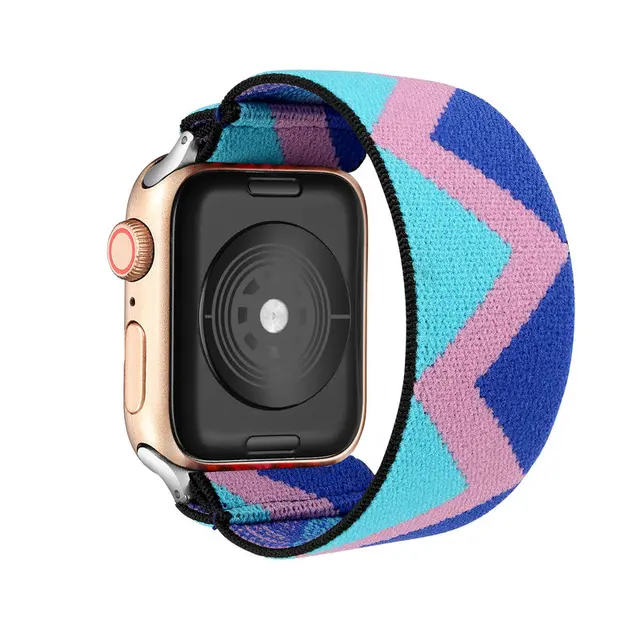 Elastic Scrunchie Strap Band for Apple Watch 7 5 6 4 8mm 40mm 42mm 44mm Women Bracelet for iwatch series 7 6 se 5 4 45mm 41mm pink blue