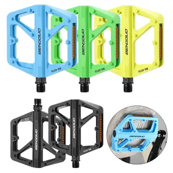 Double DU Bearing Ultralight Bike Pedals with Reflector Mountain Road Bike Flat Pedals Bicycle Platform Pedals Bike Accessories 1