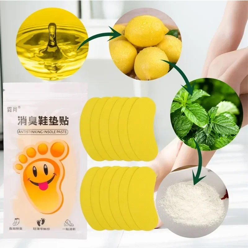 Deodorization Adhesive Insole Sticker Long Duration Deodorizing Harmless Shoe Pad Lemon Fragrance Odor Proof Shoes Insoles Patch
