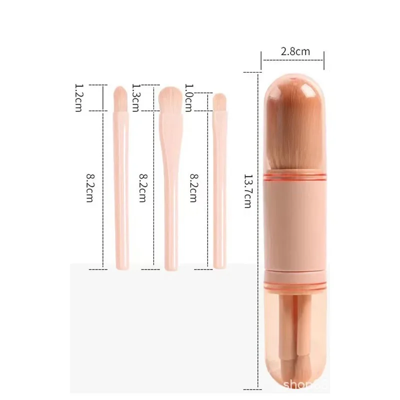 4 In 1 Makeup Brush Mini Eye Shadow Brush Powder Convenient Makeup Beauty Tools makeup brush set makeup brush makeup tool set makeup tool