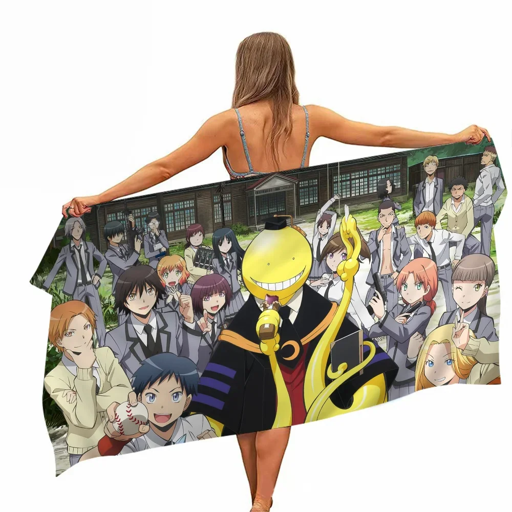 A-Assassination C-Classroom Bath Towel Microfiber Soft Water Absorbing Breathable For Girl Kids Decorative Cartoon Beach Towel 6