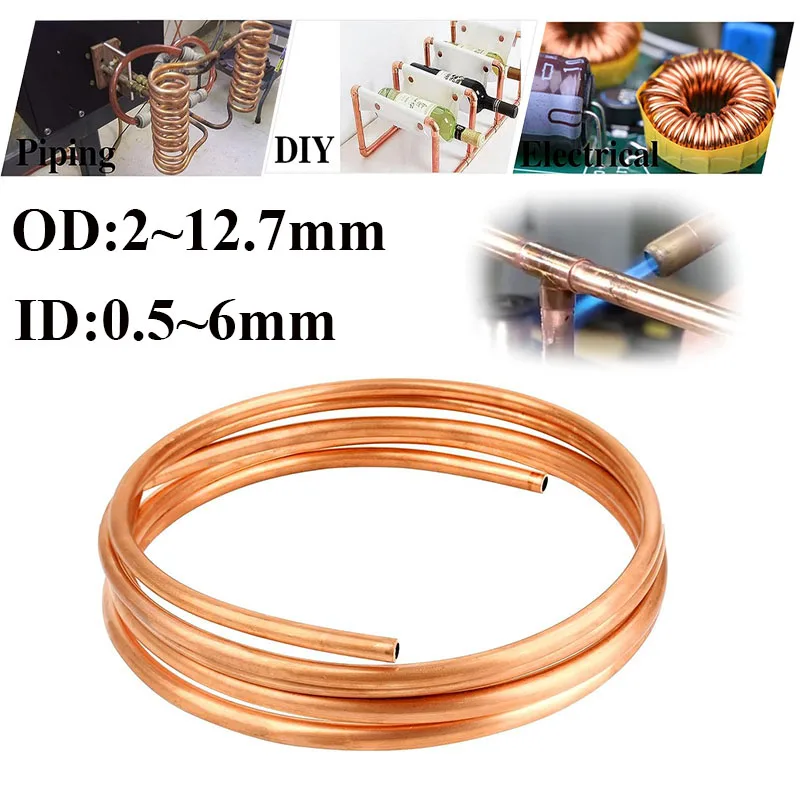 Koelslang, zachte spiraal koperen buis airconditioning koperen buizen, lengte 3 m, buiswanddikte 0,5 mm, buitendiameter 4 mm (Size : Outer Diameter 2mm