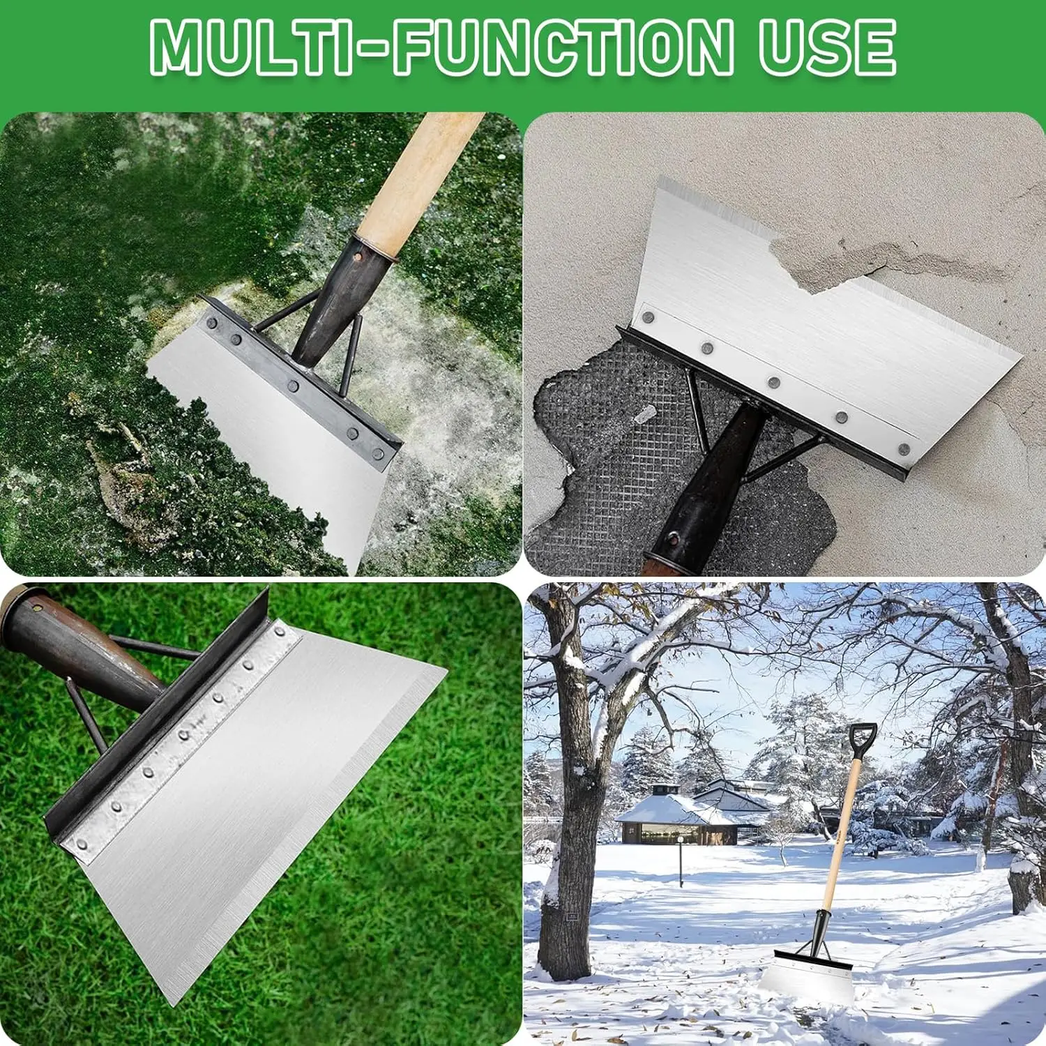 Garden Shovel Multifunctional Garden Spade 20CM NO HANDLE Manganese Steel Cleaning Shovel Weed Removal Shovel Patio Scraper Tool 6