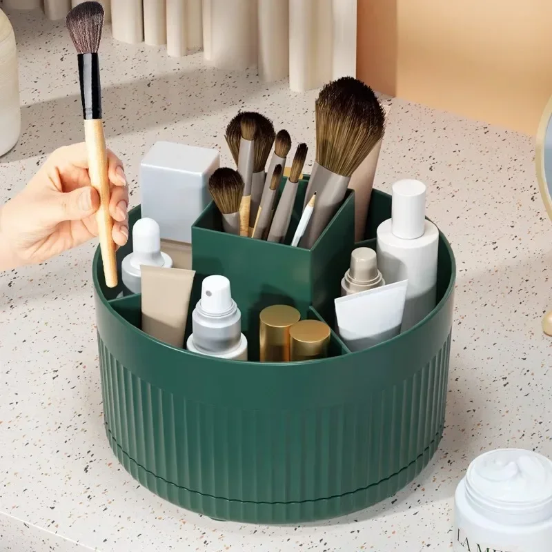 360° Rotating makeup Storage Box Desktop Makeup Organizer Cosmetic Brush Holder Lipstick Eyebrow Pencil Holder Jewelry Container 2