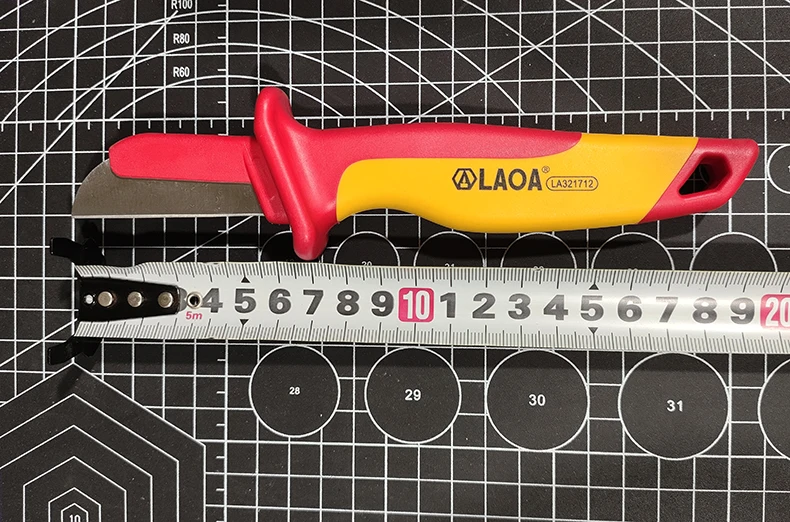 LAOA Isoliertes Elektrikermesser VDE 1000 V Beständig Spannungskabel Abisoliermesser Gerader gebogener Haken Feste Klinge Drahtstreifen – Detail 1