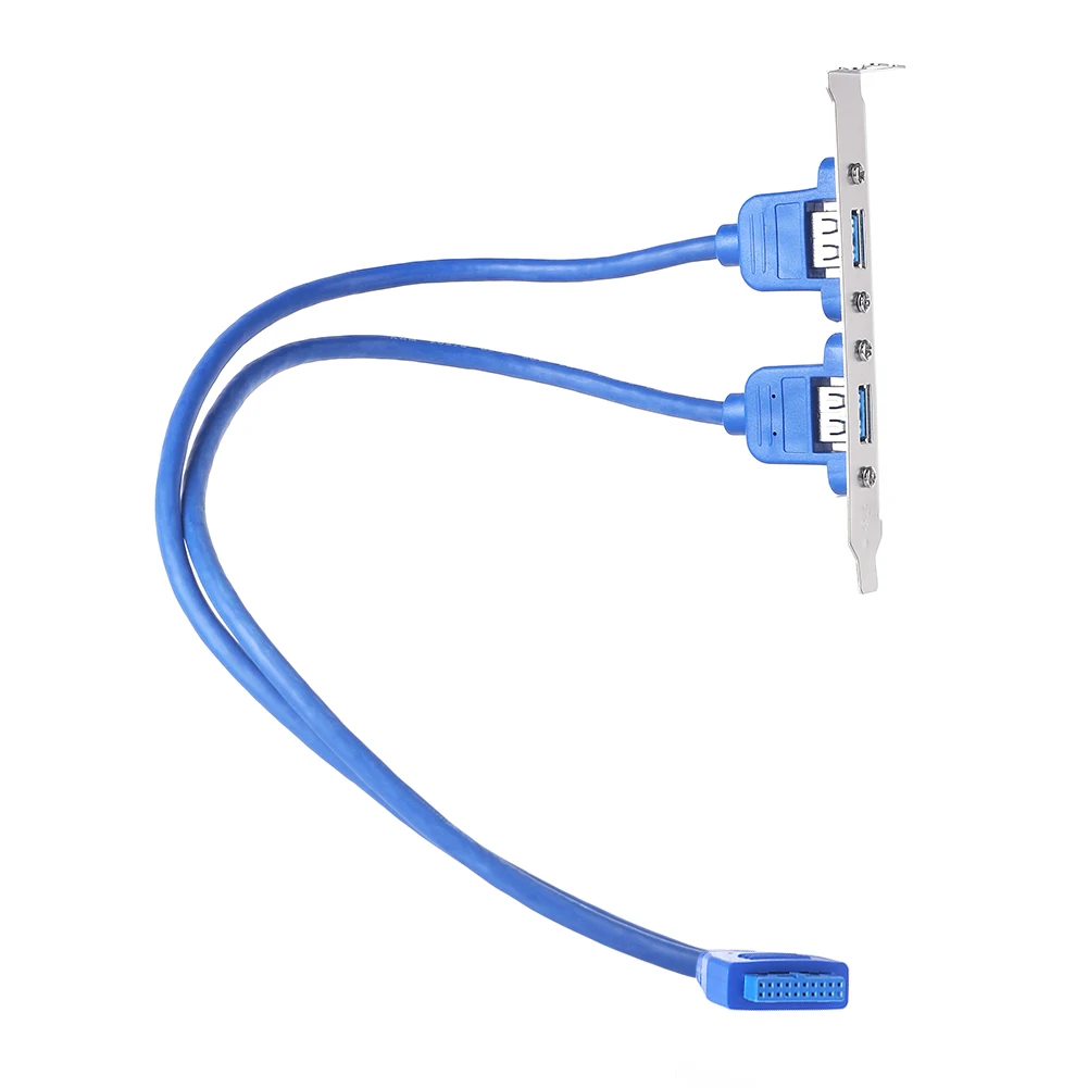 Motherboard Full Size Bracket USB 3.0 Back Panel Motherboard USB 3.0 20 Pin to 2 USB3.0 Baffle Expansion Cable